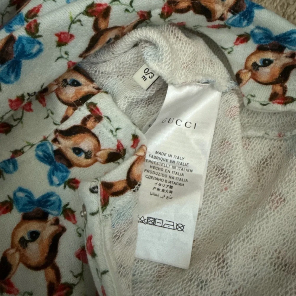 RARE Gucci Baby 0-3 Deer Jumper Sleeper EUC